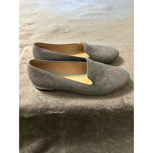 Talbots Shoes - Talbots Grey/Blue/Green Tweed Flats w/ Metallic Heel Size 8
